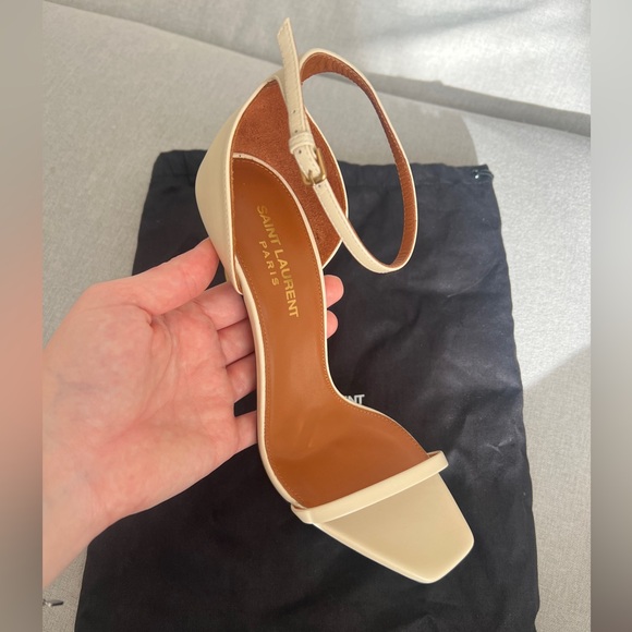 Saint Laurent Beige Ankle Strap Heels - Picture 2 of 4